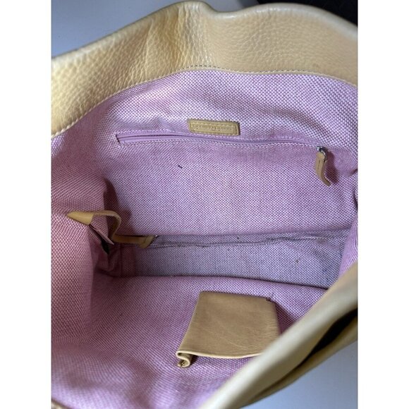 DOONEY & BOURKE Belvedere Logo Duck Lock Clip Hobo Shoulder Bag Yellow Leather - Picture 8 of 10